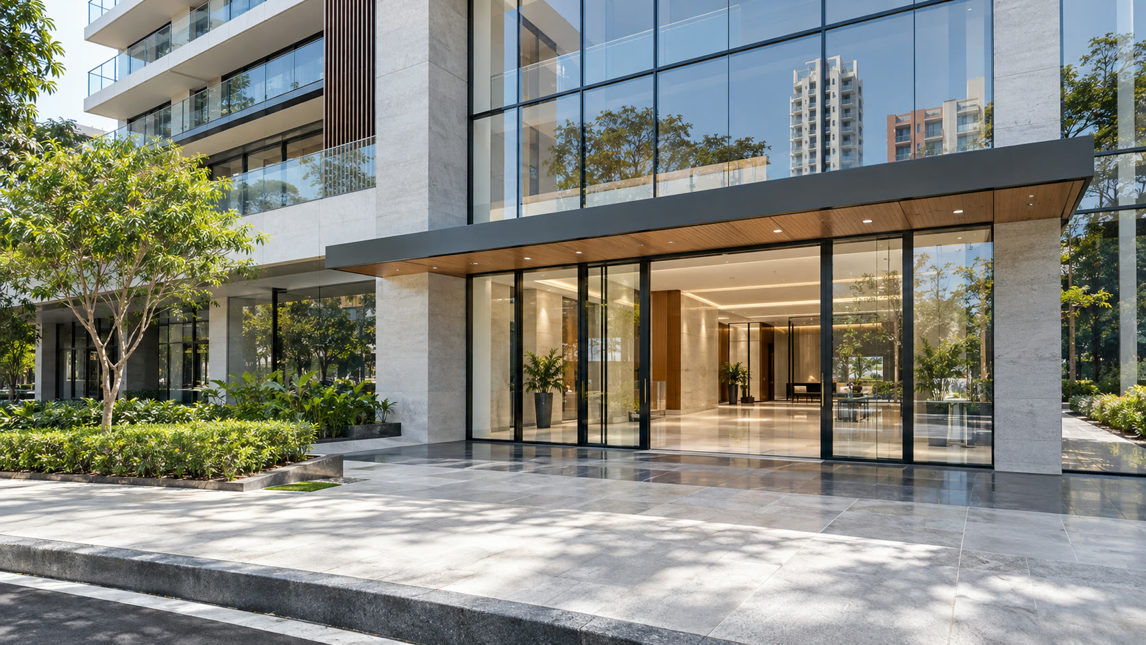 Ambiente recém-construído limpo e pronto para entrega após obra